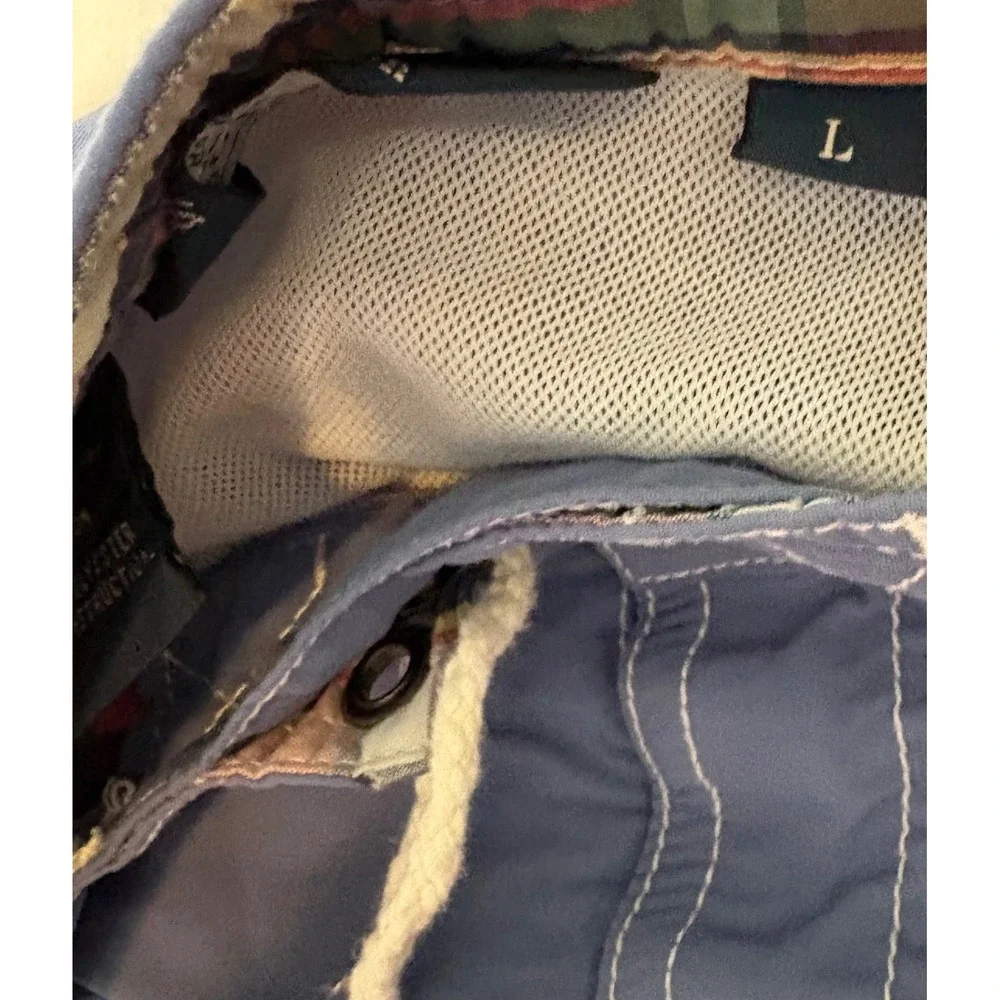Polo Ralph Lauren Swim Trunks Mens Blue Cargo Pocket Mesh‎ Lined Board Shorts